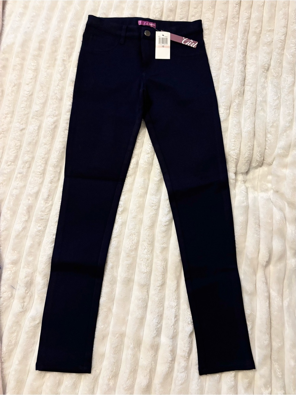 Aqua Girl Navy Skinny Pants
